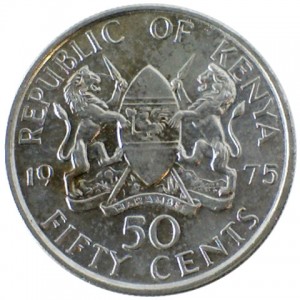 Kenya 1975 50 Cent reverse