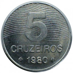 Brazil 5 Cruzeiros 1980 reverse