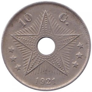 Belgian Congo 10 Centimes 1921 reverse